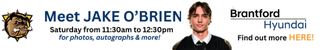 Meet Brantford Bulldogs Team Captain, Jake O’Brien, Saturday from 11:30 a.m. to 12:30 p.m. at Brantford Hyundai